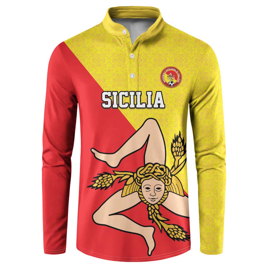 Custom Sicilia Football Button Sweatshirt Naziunali Siciliana - Wonder Print Shop