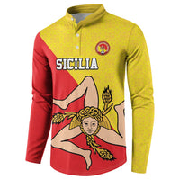 Custom Sicilia Football Button Sweatshirt Naziunali Siciliana - Wonder Print Shop