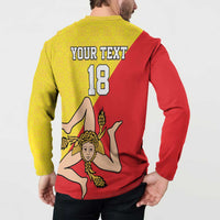 Custom Sicilia Football Button Sweatshirt Naziunali Siciliana - Wonder Print Shop