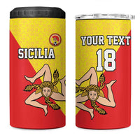 Custom Sicilia Football 4 in 1 Can Cooler Tumbler Naziunali Siciliana - Wonder Print Shop