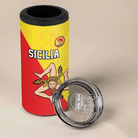 Custom Sicilia Football 4 in 1 Can Cooler Tumbler Naziunali Siciliana - Wonder Print Shop