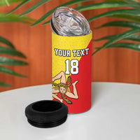Custom Sicilia Football 4 in 1 Can Cooler Tumbler Naziunali Siciliana - Wonder Print Shop