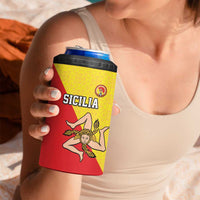 Custom Sicilia Football 4 in 1 Can Cooler Tumbler Naziunali Siciliana - Wonder Print Shop