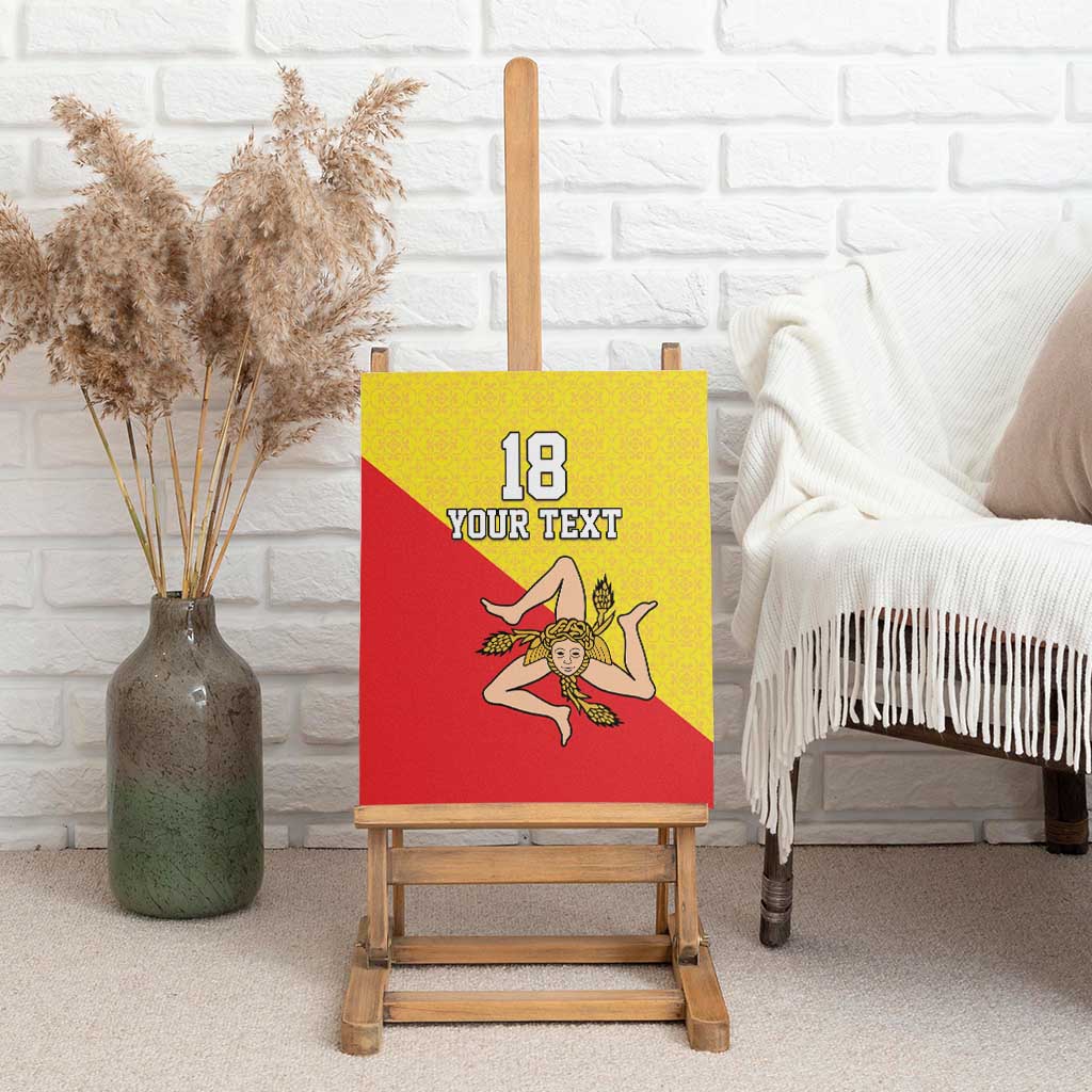 Custom Sicilia Football Canvas Wall Art Naziunali Siciliana - Wonder Print Shop