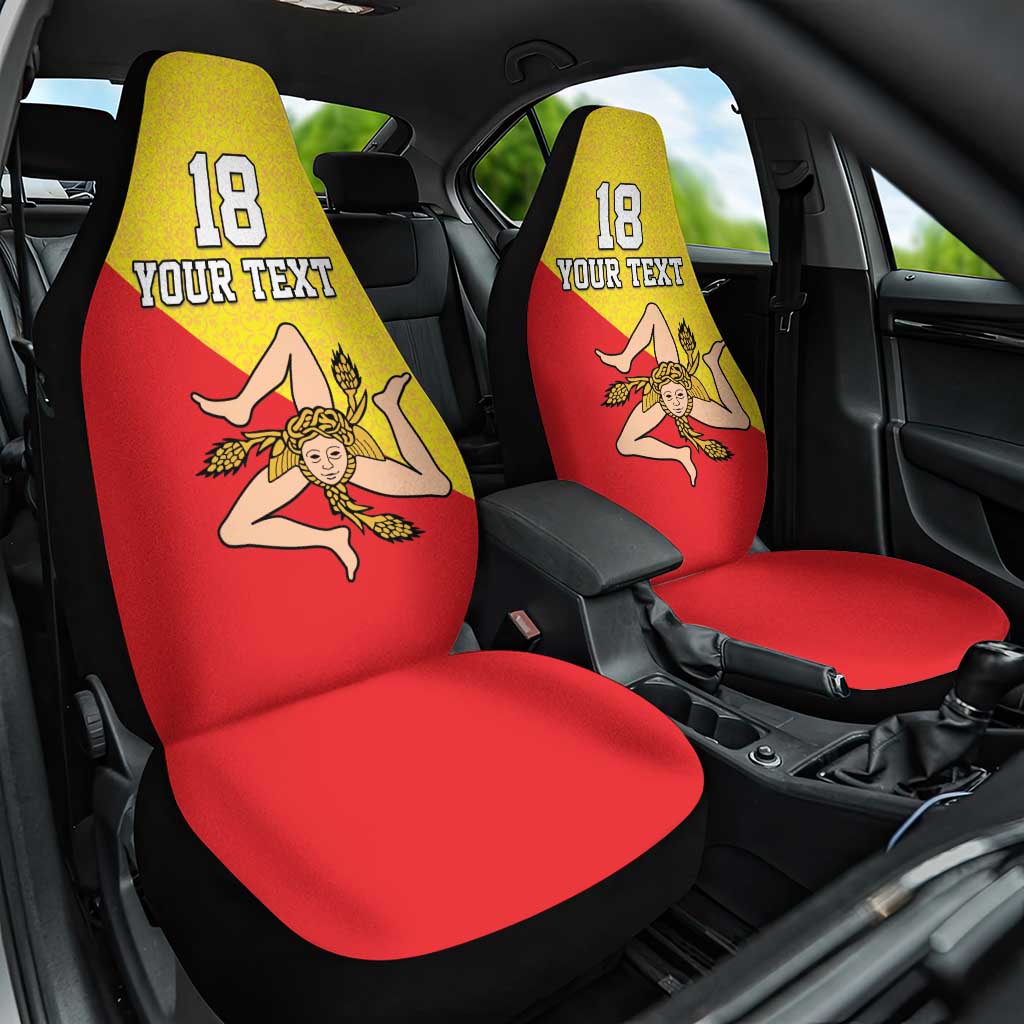 Custom Sicilia Football Car Seat Cover Naziunali Siciliana - Wonder Print Shop