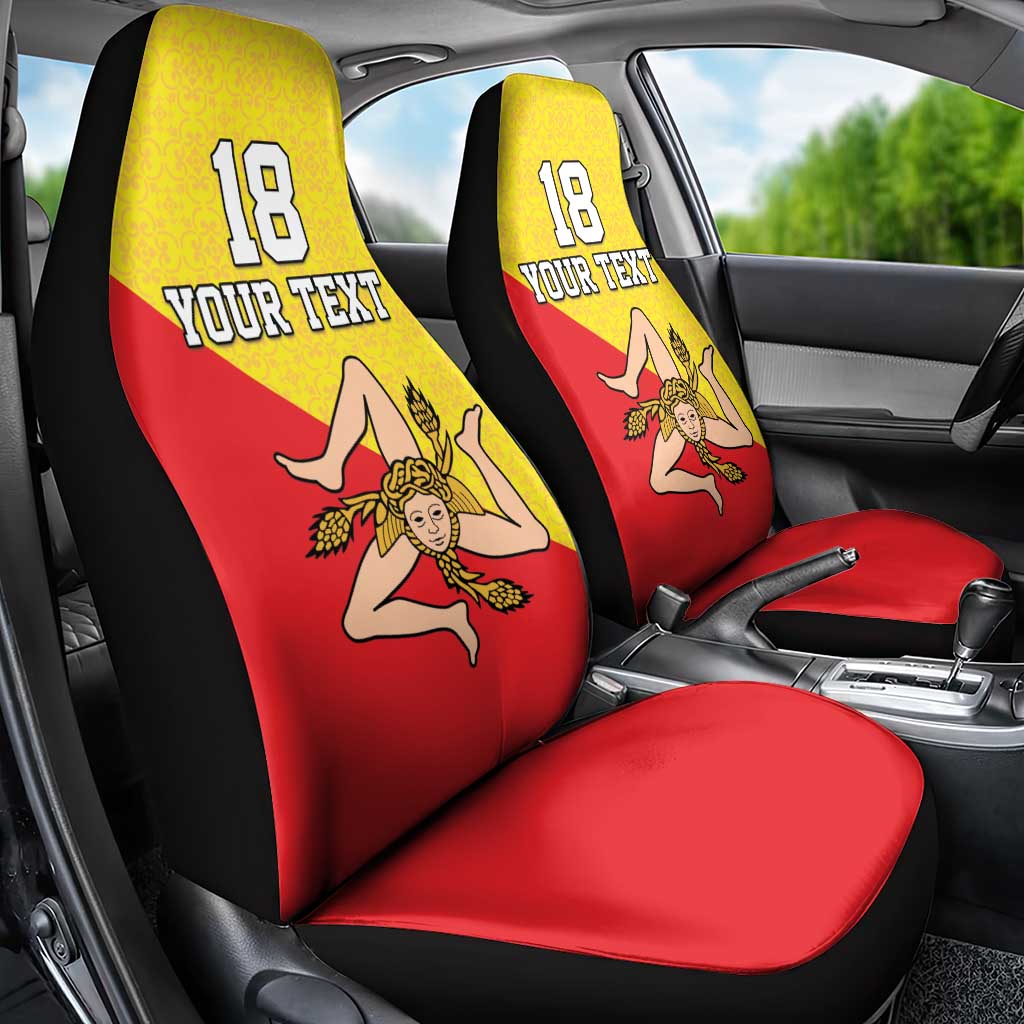 Custom Sicilia Football Car Seat Cover Naziunali Siciliana - Wonder Print Shop