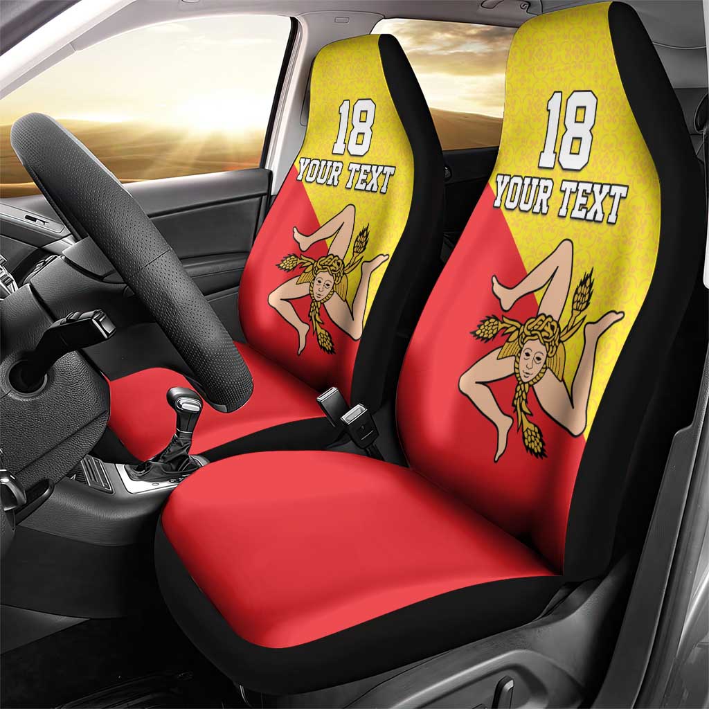 Custom Sicilia Football Car Seat Cover Naziunali Siciliana - Wonder Print Shop