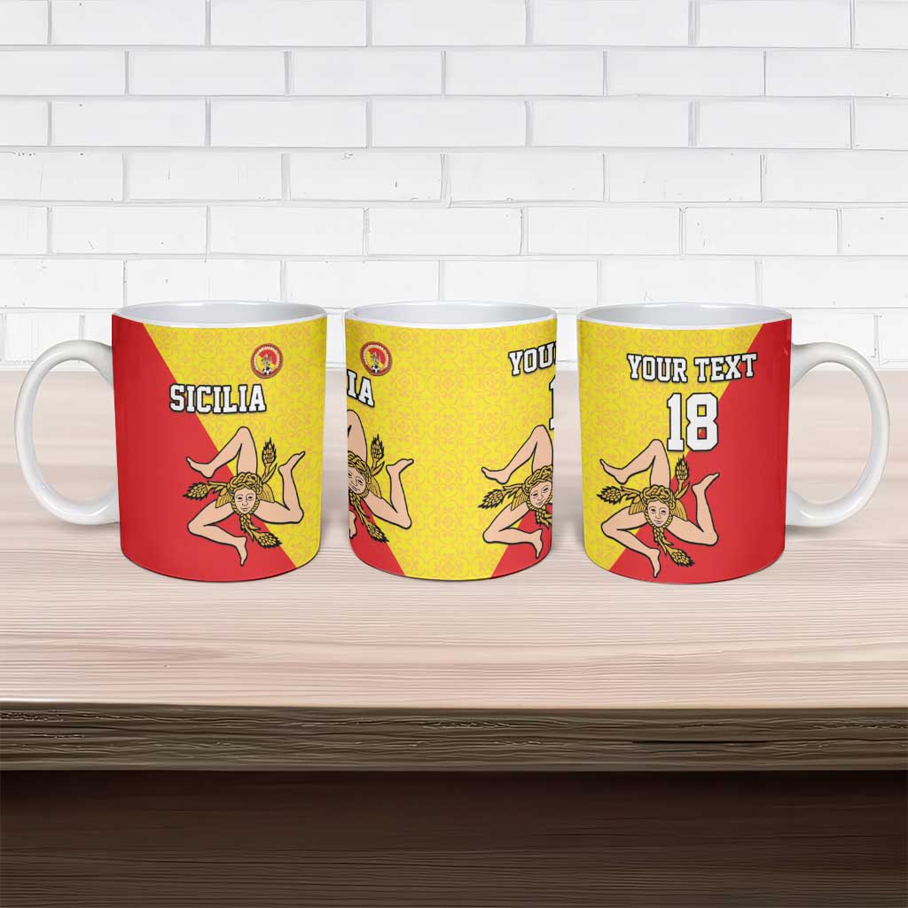 Custom Sicilia Football Ceramic Mug Naziunali Siciliana - Wonder Print Shop