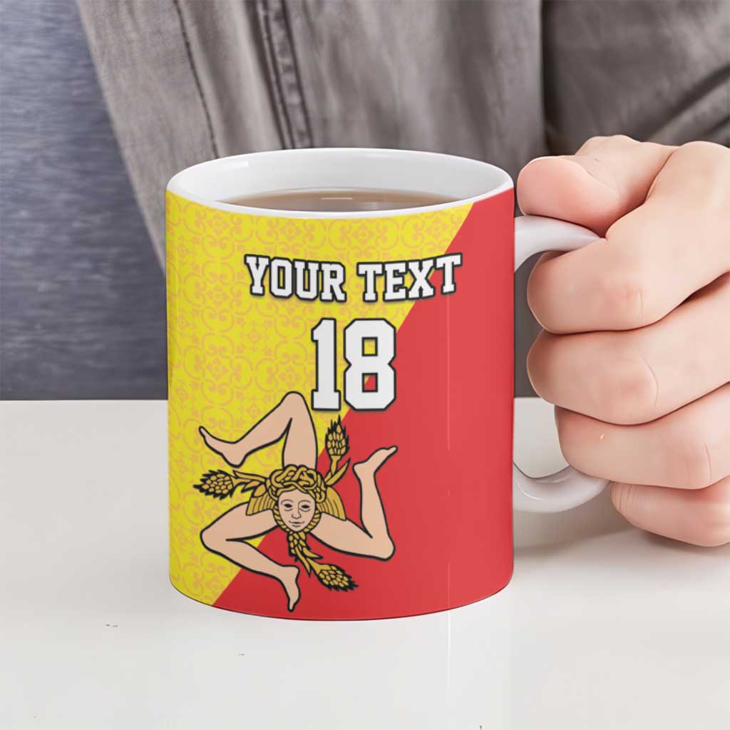 Custom Sicilia Football Ceramic Mug Naziunali Siciliana - Wonder Print Shop