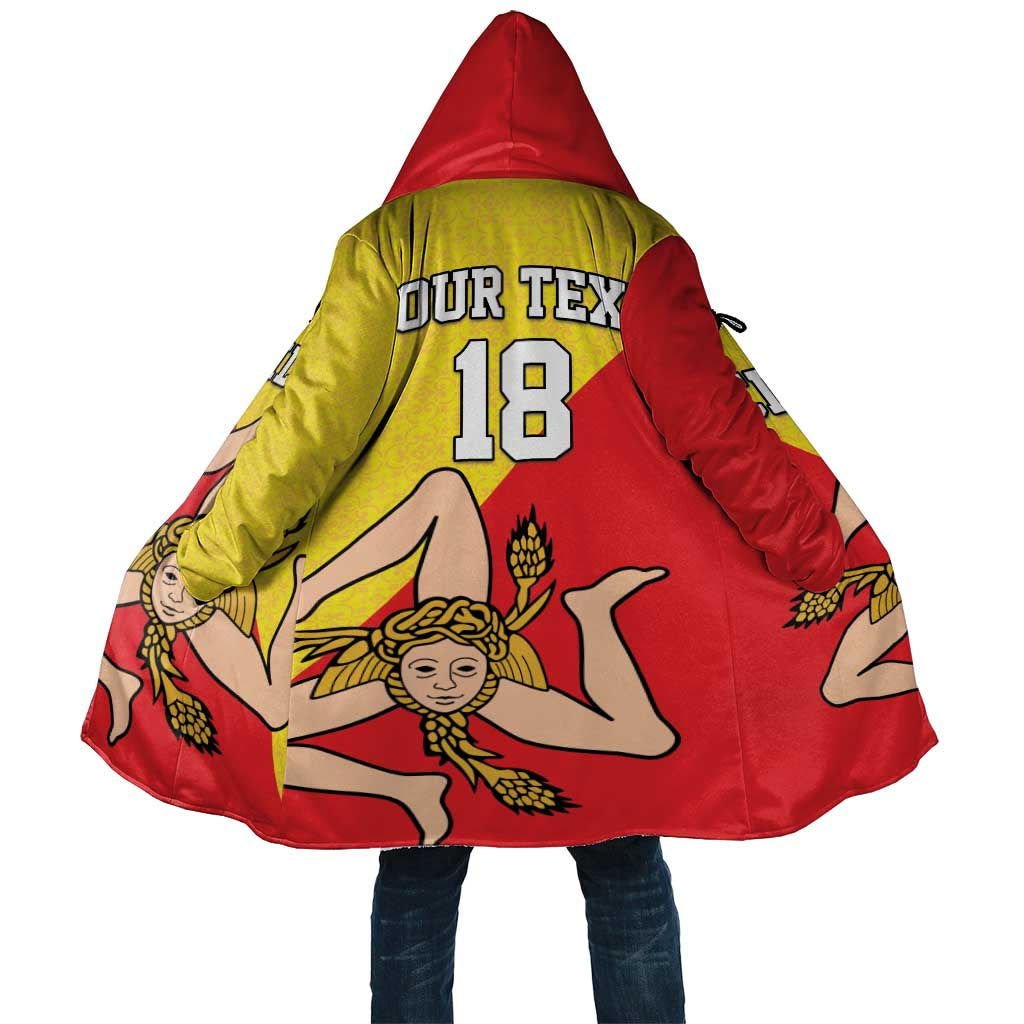 Custom Sicilia Football Cloak Naziunali Siciliana - Wonder Print Shop