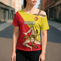 Custom Sicilia Football Cross Shoulder Shirt Naziunali Siciliana - Wonder Print Shop