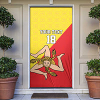 Custom Sicilia Football Door Cover Naziunali Siciliana - Wonder Print Shop