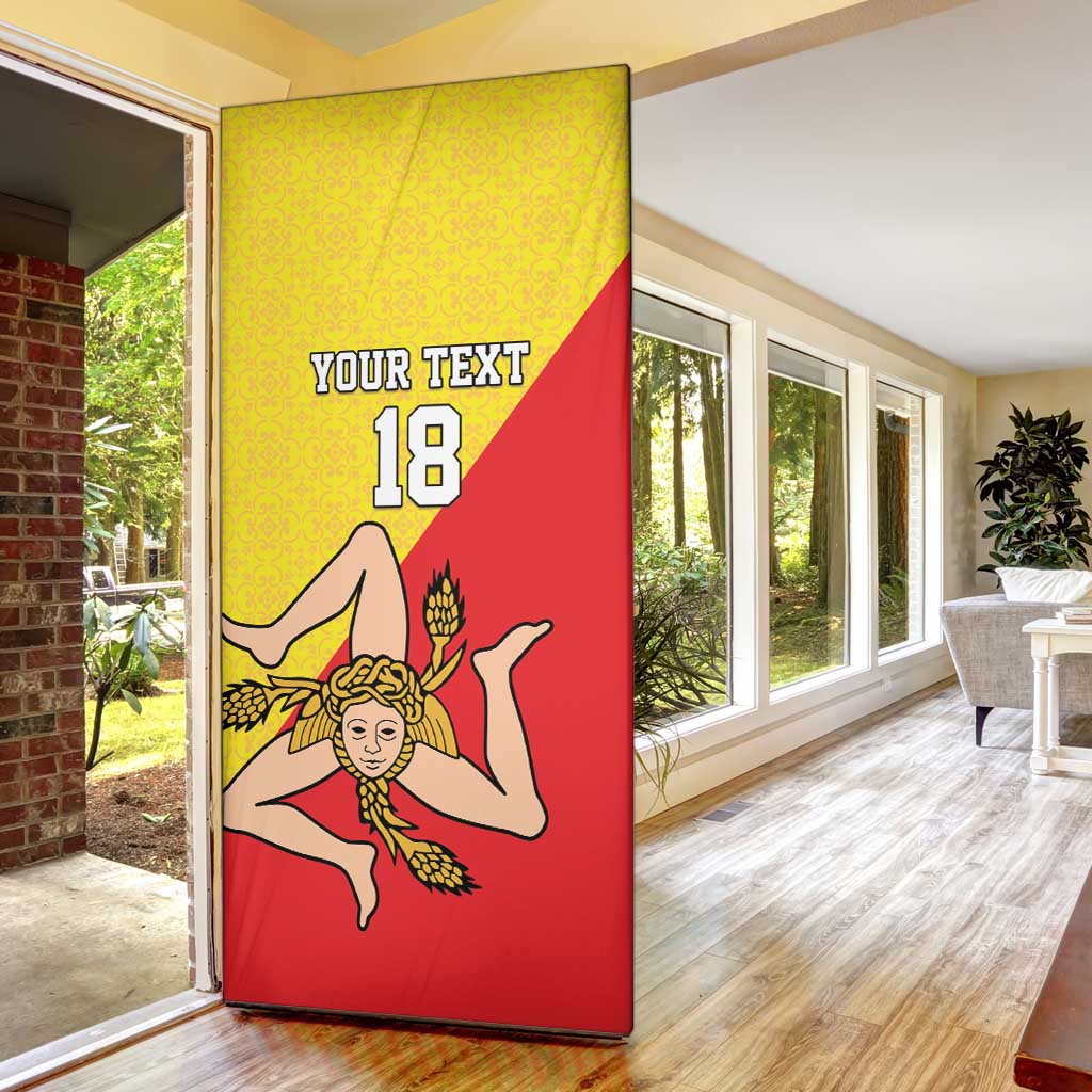 Custom Sicilia Football Door Cover Naziunali Siciliana - Wonder Print Shop