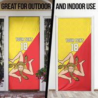 Custom Sicilia Football Door Cover Naziunali Siciliana - Wonder Print Shop
