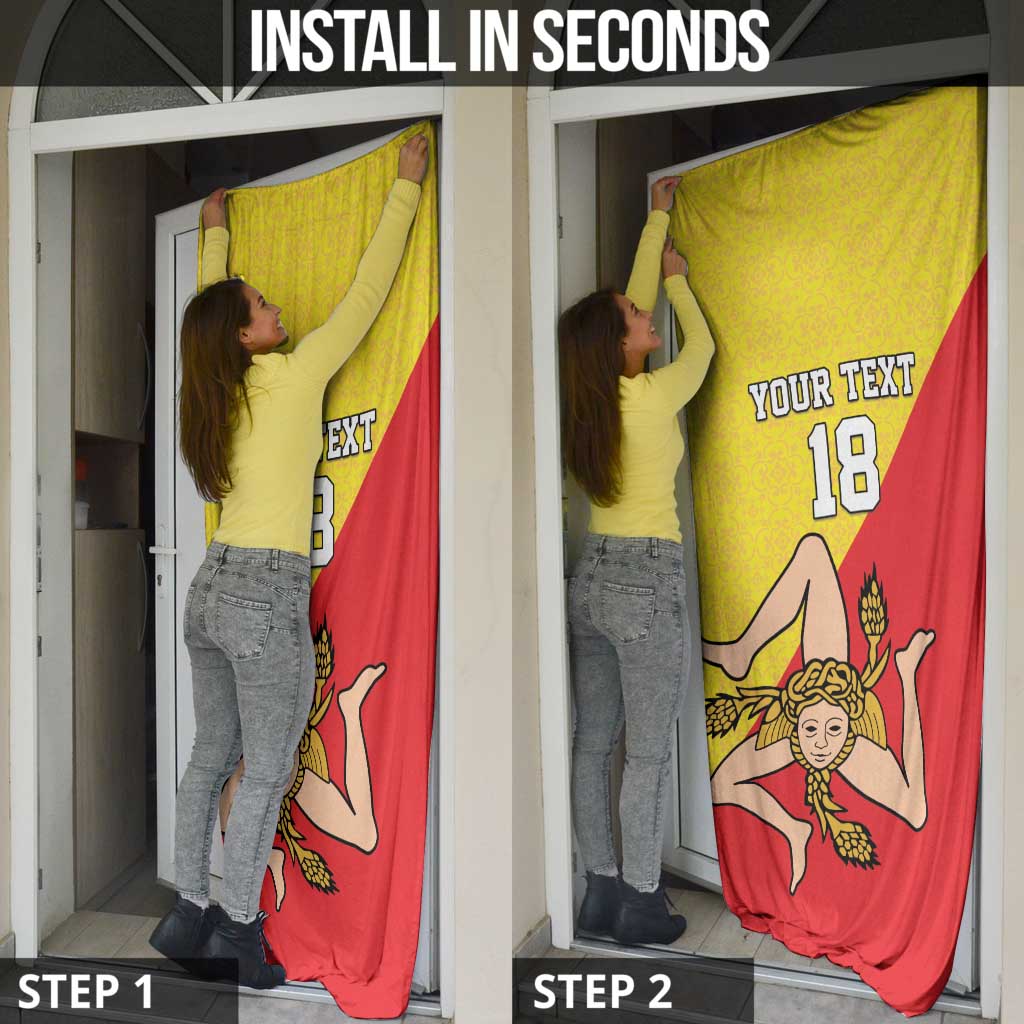 Custom Sicilia Football Door Cover Naziunali Siciliana - Wonder Print Shop