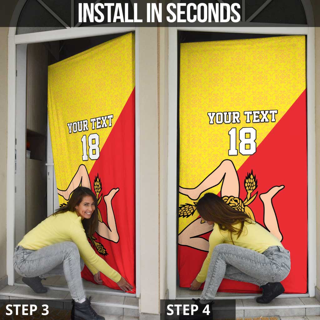 Custom Sicilia Football Door Cover Naziunali Siciliana - Wonder Print Shop