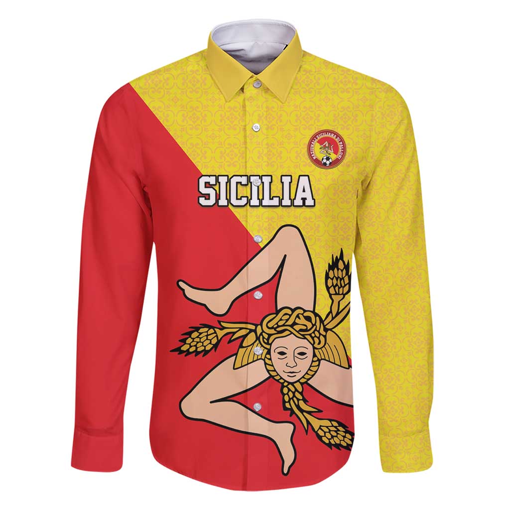 Custom Sicilia Football Family Matching Long Sleeve Bodycon Dress and Hawaiian Shirt Naziunali Siciliana - Wonder Print Shop