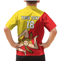 Custom Sicilia Football Family Matching Mermaid Dress and Hawaiian Shirt Naziunali Siciliana - Wonder Print Shop