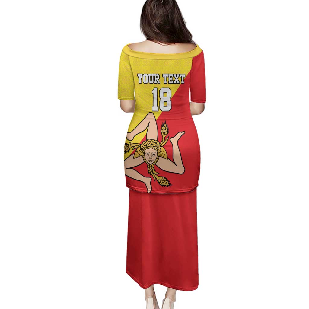 Custom Sicilia Football Family Matching Puletasi and Hawaiian Shirt Naziunali Siciliana - Wonder Print Shop