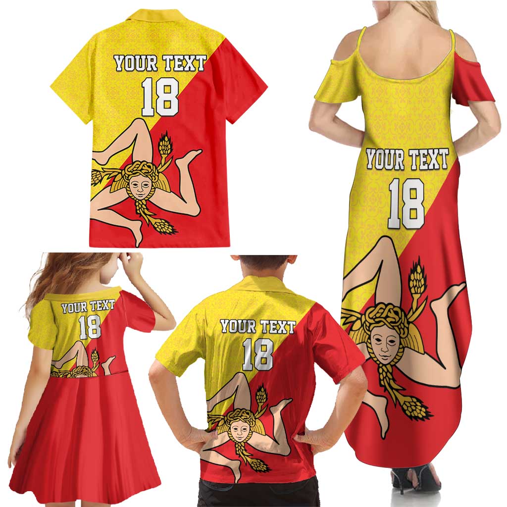 Custom Sicilia Football Family Matching Summer Maxi Dress and Hawaiian Shirt Naziunali Siciliana - Wonder Print Shop