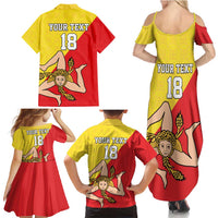 Custom Sicilia Football Family Matching Summer Maxi Dress and Hawaiian Shirt Naziunali Siciliana - Wonder Print Shop