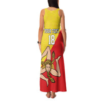 Custom Sicilia Football Family Matching Tank Maxi Dress and Hawaiian Shirt Naziunali Siciliana - Wonder Print Shop