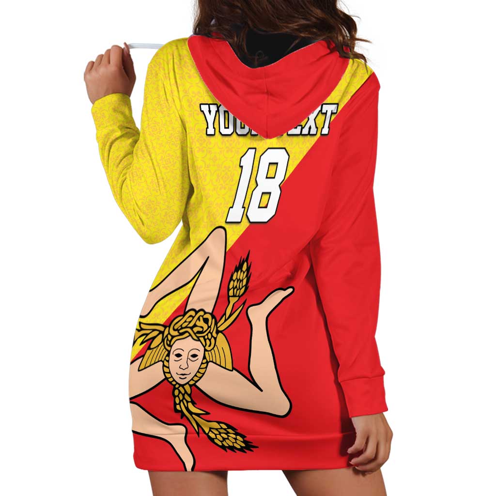 Custom Sicilia Football Hoodie Dress Naziunali Siciliana - Wonder Print Shop