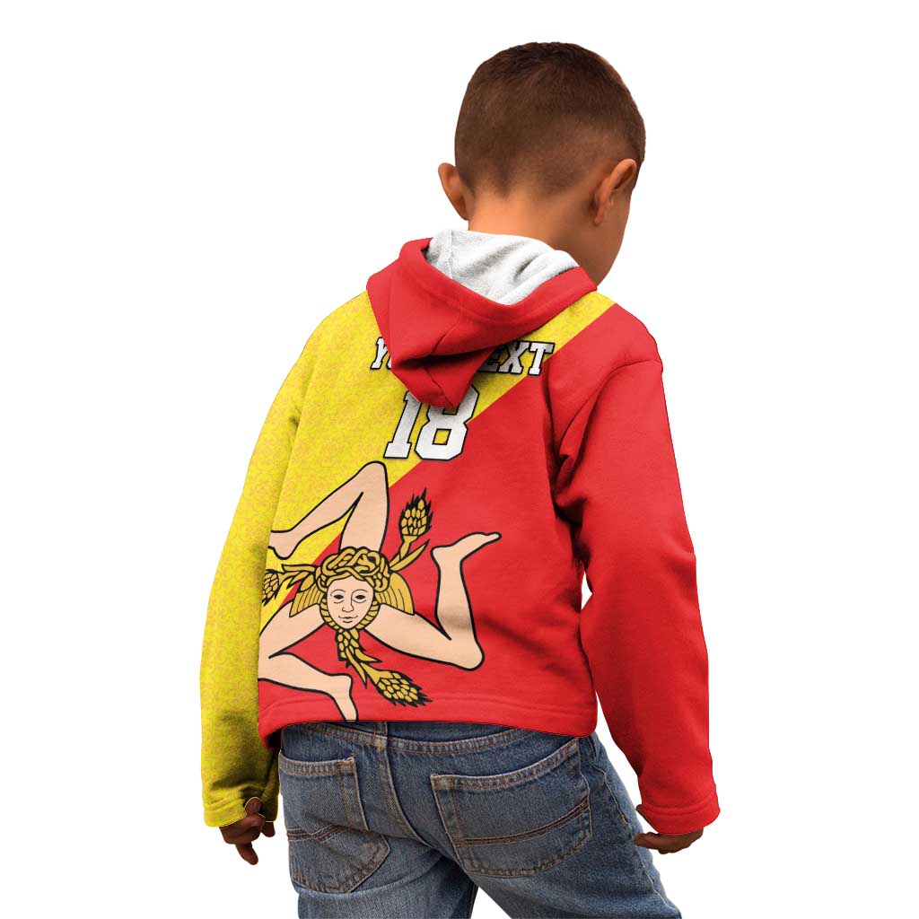 Custom Sicilia Football Kid Hoodie Naziunali Siciliana - Wonder Print Shop