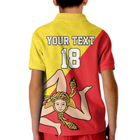 Custom Sicilia Football Kid Polo Shirt Naziunali Siciliana - Wonder Print Shop