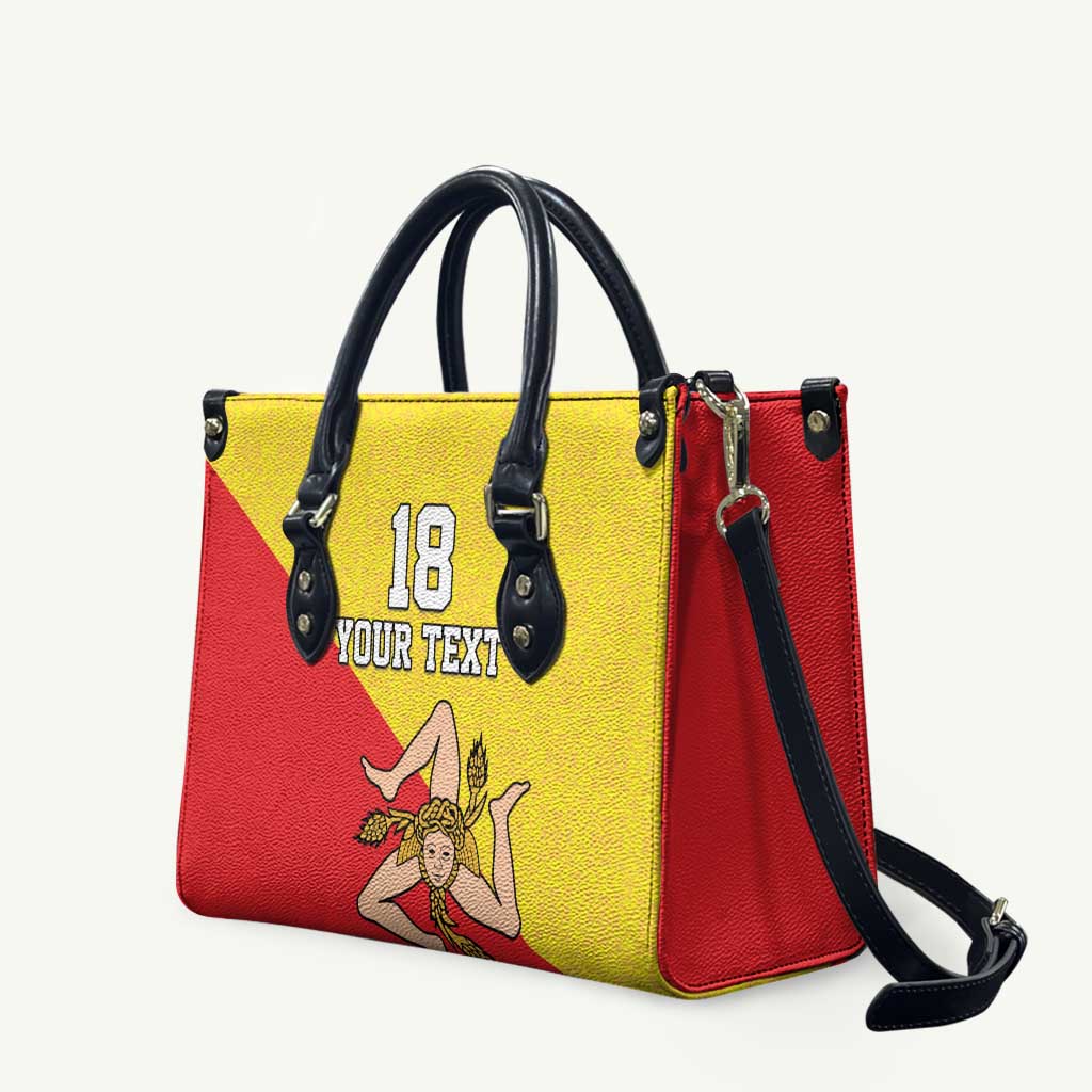 Custom Sicilia Football Leather Bag Naziunali Siciliana - Wonder Print Shop