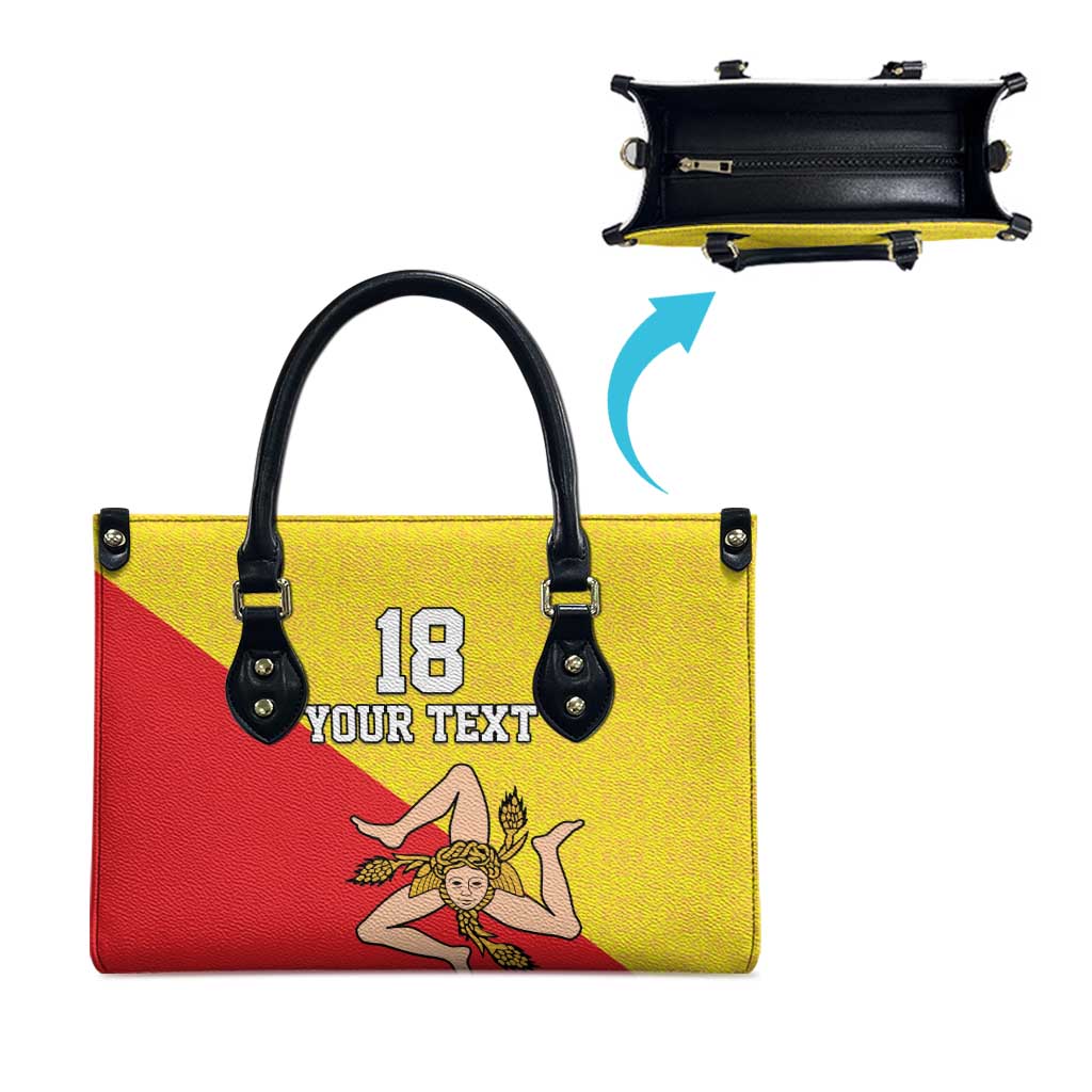 Custom Sicilia Football Leather Bag Naziunali Siciliana - Wonder Print Shop