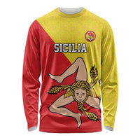 Custom Sicilia Football Long Sleeve Shirt Naziunali Siciliana - Wonder Print Shop