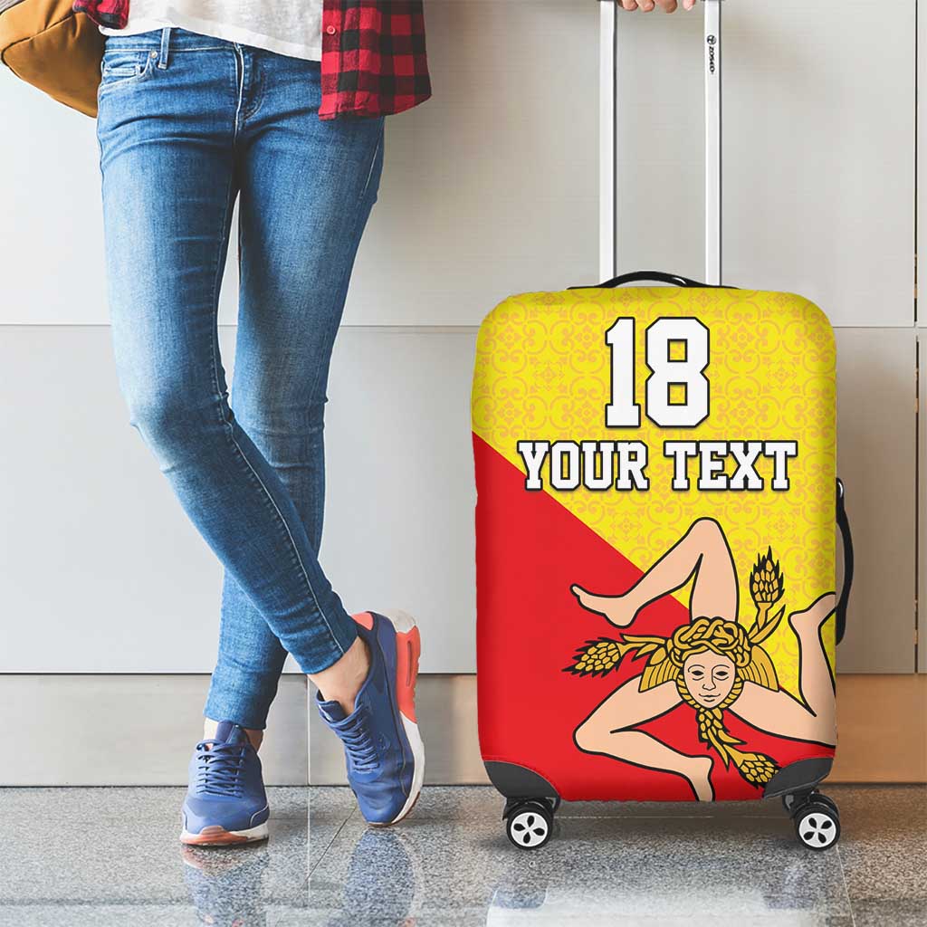 Custom Sicilia Football Luggage Cover Naziunali Siciliana - Wonder Print Shop