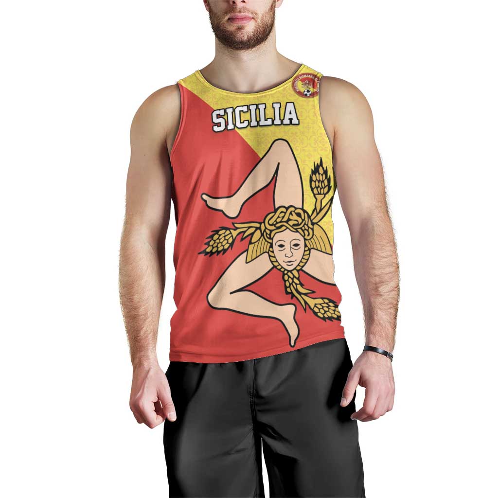 Custom Sicilia Football Men Tank Top Naziunali Siciliana - Wonder Print Shop