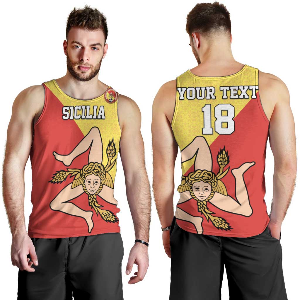 Custom Sicilia Football Men Tank Top Naziunali Siciliana - Wonder Print Shop