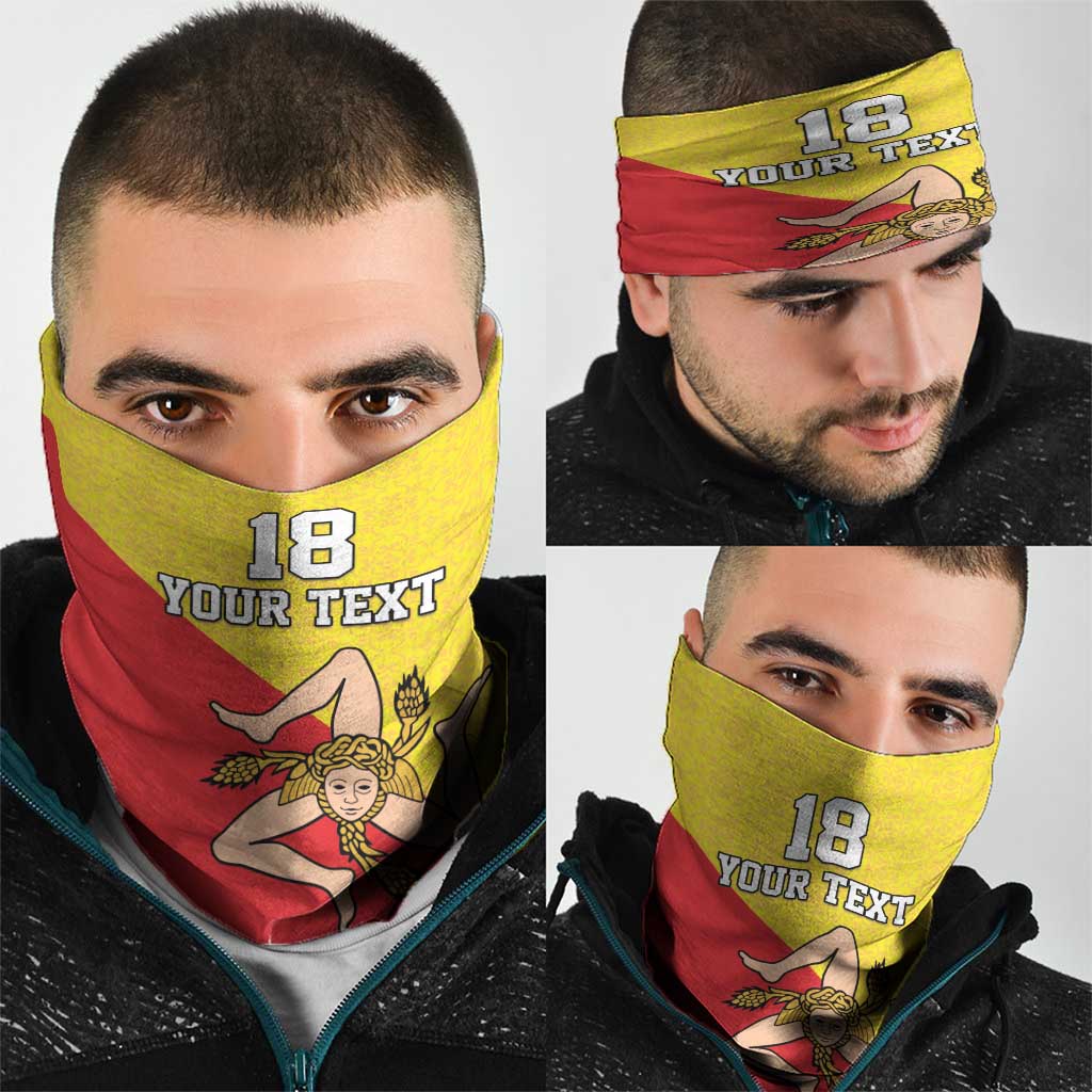 Custom Sicilia Football Neck Gaiter Naziunali Siciliana - Wonder Print Shop