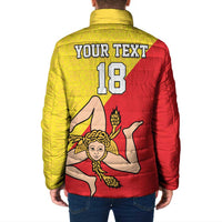 Custom Sicilia Football Padded Jacket Naziunali Siciliana - Wonder Print Shop