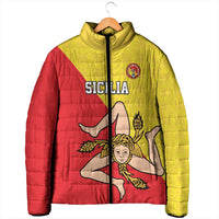Custom Sicilia Football Padded Jacket Naziunali Siciliana - Wonder Print Shop