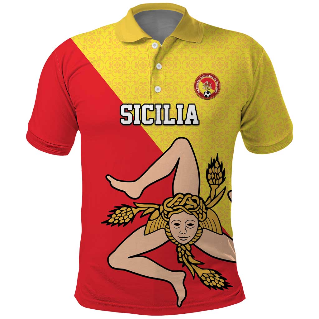 Custom Sicilia Football Polo Shirt Naziunali Siciliana - Wonder Print Shop