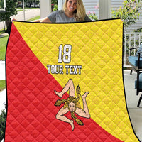 Custom Sicilia Football Quilt Naziunali Siciliana - Wonder Print Shop