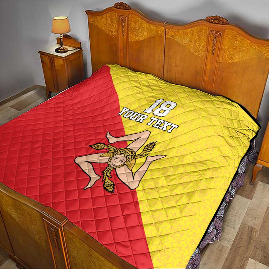 Custom Sicilia Football Quilt Naziunali Siciliana - Wonder Print Shop