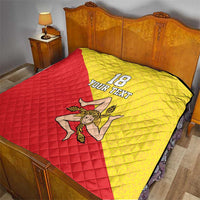 Custom Sicilia Football Quilt Naziunali Siciliana - Wonder Print Shop