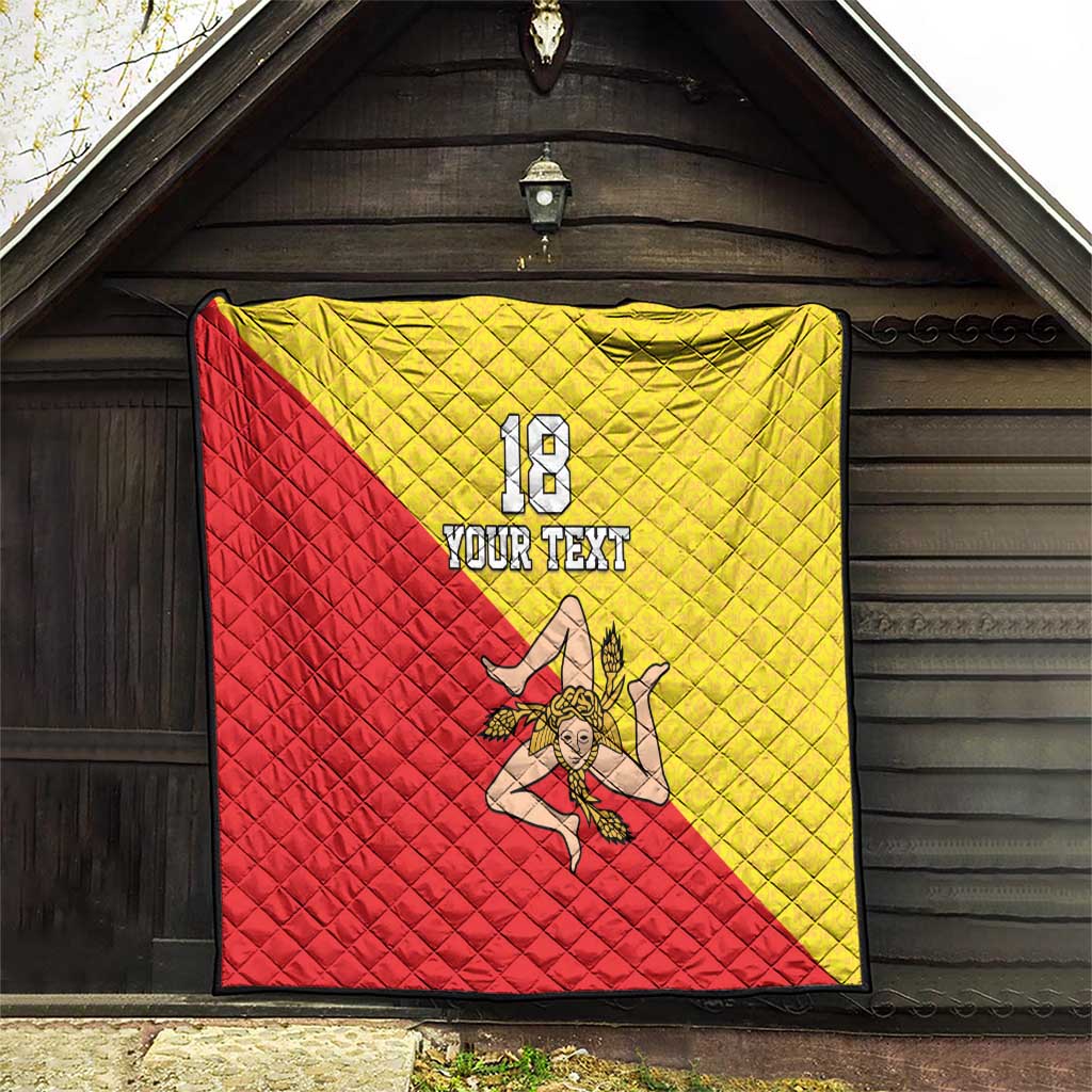 Custom Sicilia Football Quilt Naziunali Siciliana - Wonder Print Shop