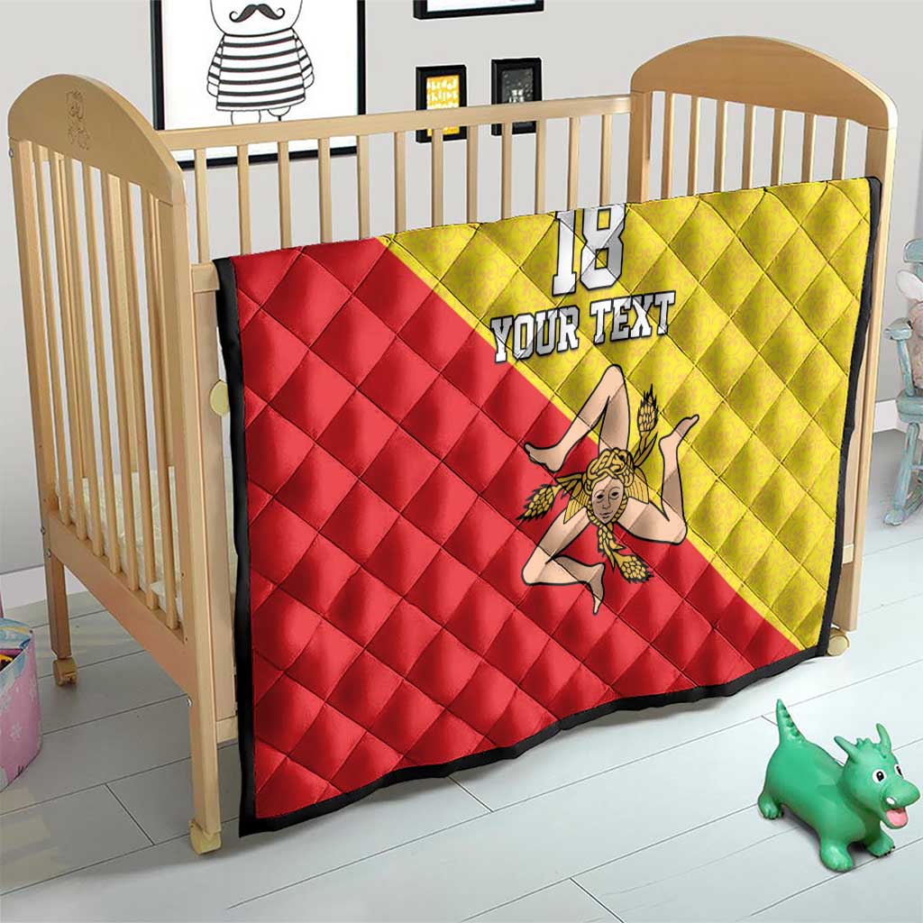 Custom Sicilia Football Quilt Naziunali Siciliana - Wonder Print Shop