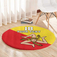 Custom Sicilia Football Round Carpet Naziunali Siciliana - Wonder Print Shop