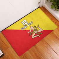 Custom Sicilia Football Rubber Doormat Naziunali Siciliana - Wonder Print Shop