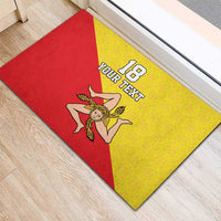 Custom Sicilia Football Rubber Doormat Naziunali Siciliana - Wonder Print Shop