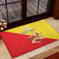 Custom Sicilia Football Rubber Doormat Naziunali Siciliana - Wonder Print Shop