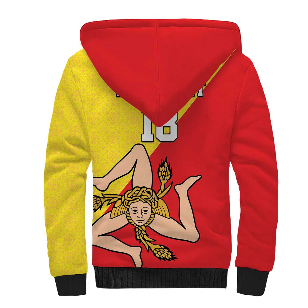 Custom Sicilia Football Sherpa Hoodie Naziunali Siciliana - Wonder Print Shop