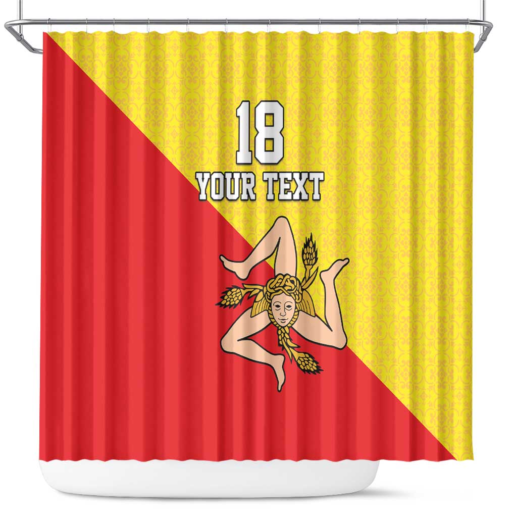 Custom Sicilia Football Shower Curtain Naziunali Siciliana - Wonder Print Shop